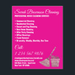 Neon Pink Janitorial Maid House Cleaning Flyer<br><div class="desc">Neon Pink Janitorial Maid House Cleaning</div>
