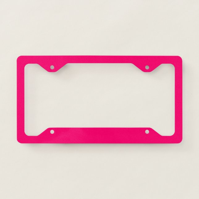Neon Pink License Plate Frame – Custom & Bulk (Front)