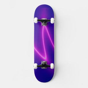 Neon Pink Lightning Skateboard