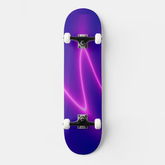 Neon Pink Lightning Skateboard (Front)