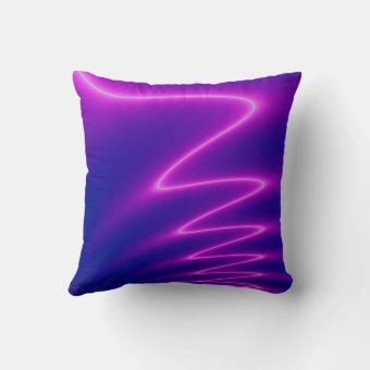 Neon Pink Lightning Throw Pillow | Zazzle