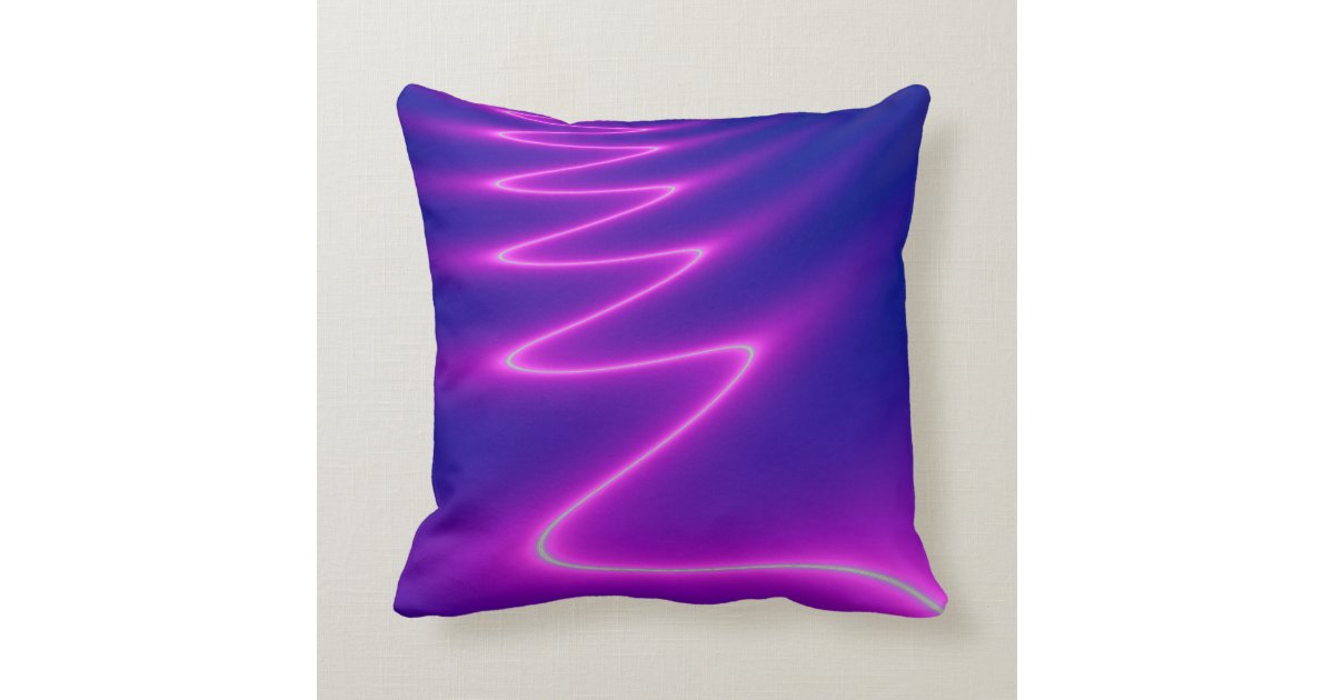 Neon Pink Lightning Throw Pillow Zazzle Com