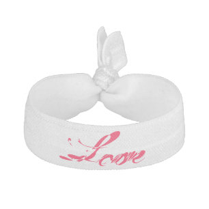 neon-pink Love Elastic Hair Tie
