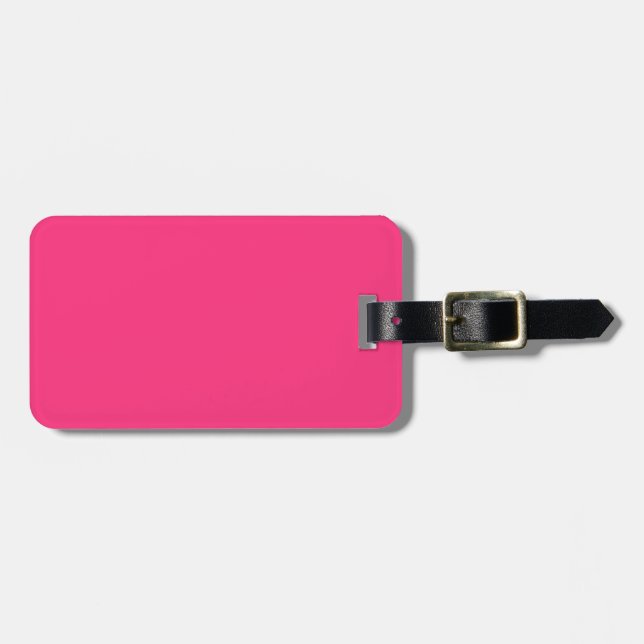 Neon Pink Luggage Tag (Front Horizontal)