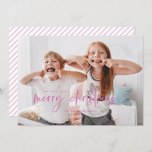 Neon Pink Making Spirits Bright Silly Christmas  Invitation