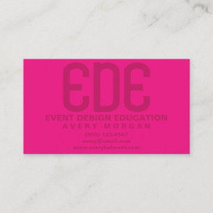 Neon Pink Minimal Business Card