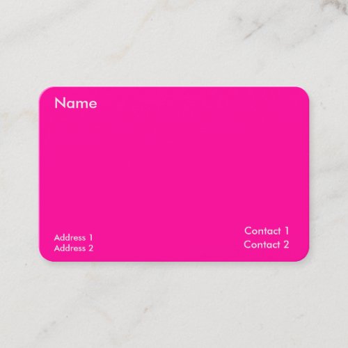 neon pink _minimalist business card