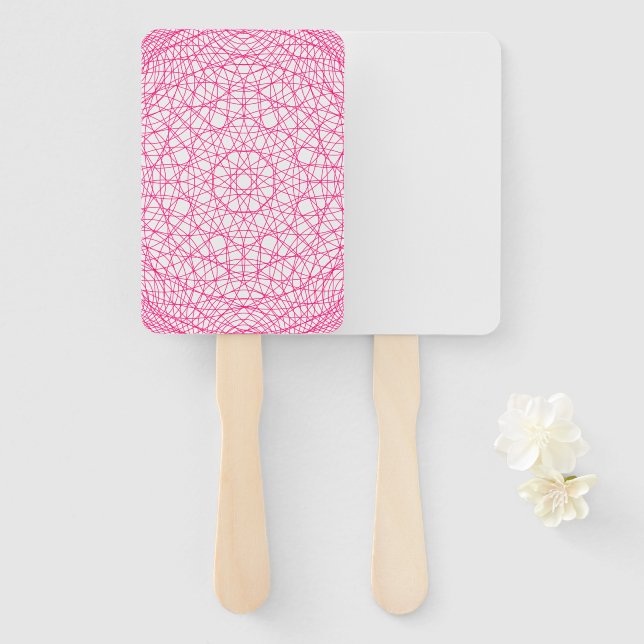 Neon Pink Modern Rectangle Fans – Customizable (Front and Back)