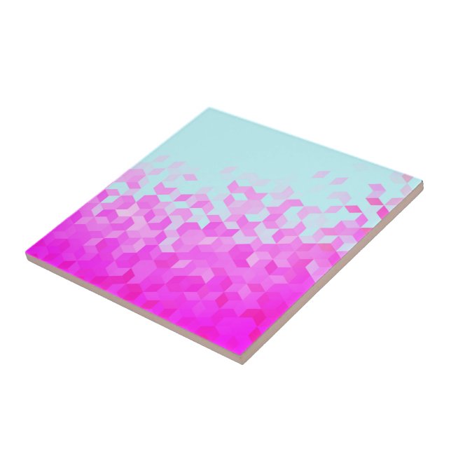 Neon Pink Mosaic Ceramic Tile (Side)