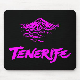 Neon Pink Mount Teide Tenerife Volcano Mouse Pad