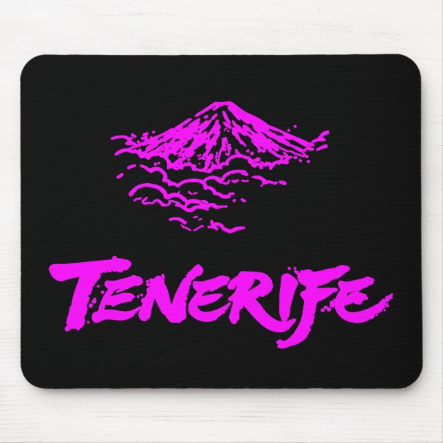 Neon Pink Mount Teide Tenerife Volcano Mouse Pad (Front)