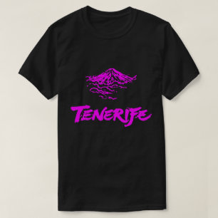 Neon Pink Mount Teide Tenerife Volcano T-Shirt