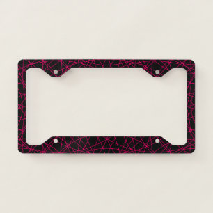 Neon Pink on Black License Plate Frame – Customize