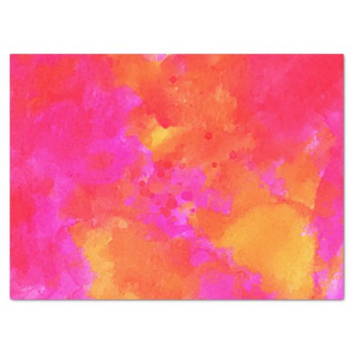 Neon Pink Orange Abstract Modern Artsy Colorful Tissue Paper