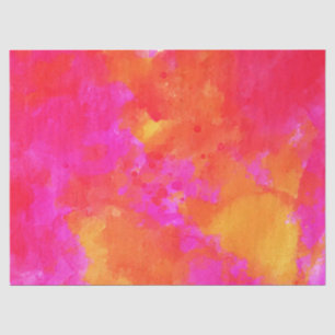 Neon Pink Orange Abstract Modern Artsy Colorful Tissue Paper