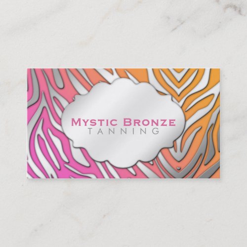 Neon Pink &amp; Orange Zebra Business Coupon Cards Business Card Template
