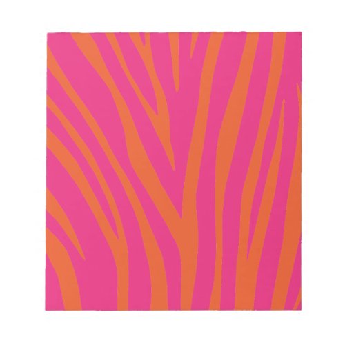 NEON PINK ORANGE ZEBRA STRIPES BACKGROUNDS WALLPAP NOTEPAD