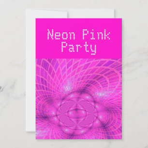 Neon pink party invitation