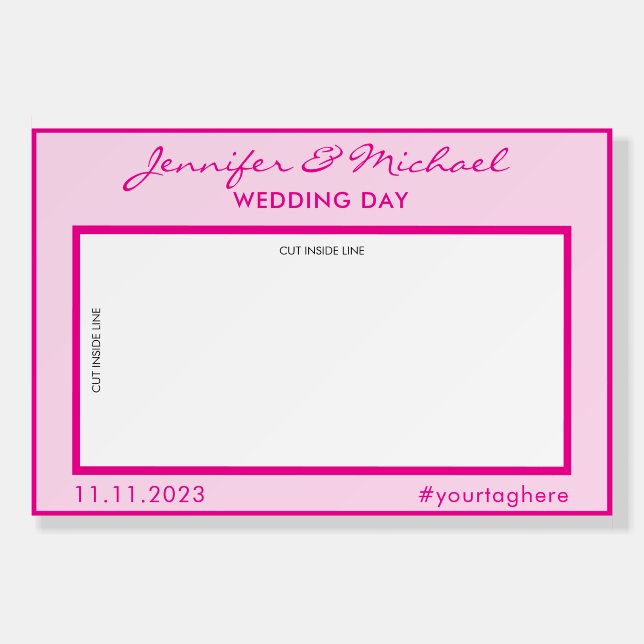 Neon Pink Photo Booth Selfie Frame Foam Board (Front)