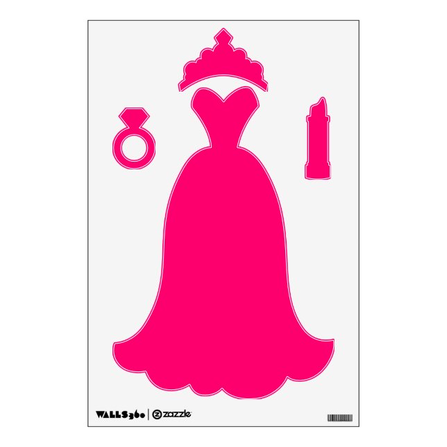 Neon Pink Princess Wall Decal – Custom & Removable (Front)