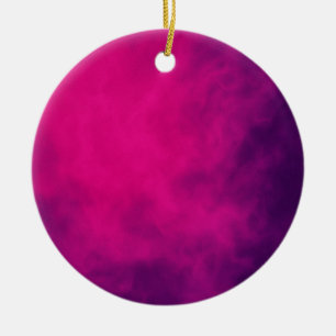 Neon Pink & Purple Smoke Ornament – Customizable