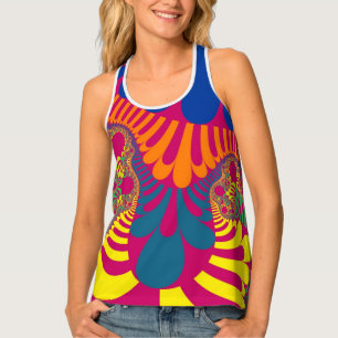 Neon Pink Rainbow Mod Tank Top