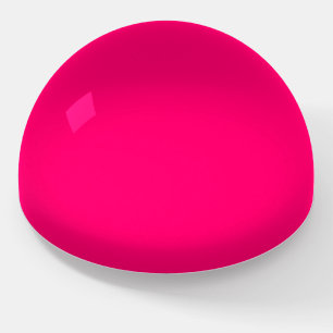 Neon Pink Round Paperweight – Customizable