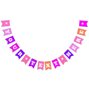 Neon Pink Shades Solid Color Custom Bunting Flags