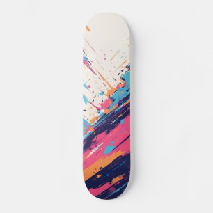 Neon Pink Skateboard, Glow-in-the-Dark Skateboard, Skateboard