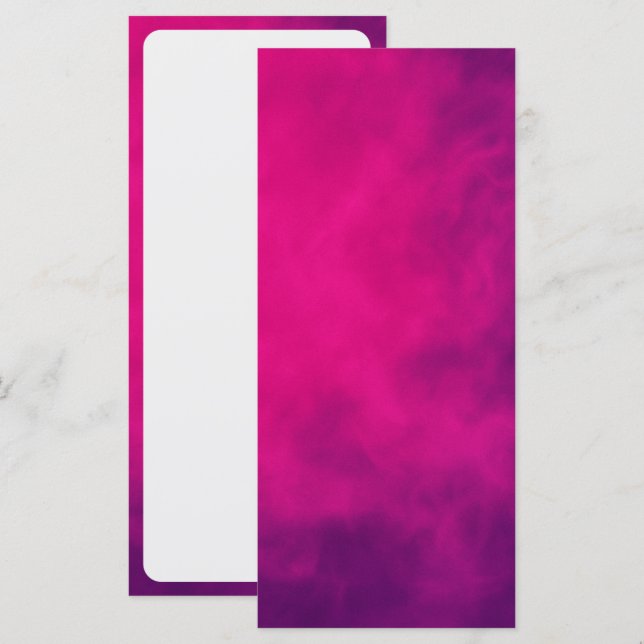 Neon Pink Smoke Flat Menu Card – Customizable (Front/Back)