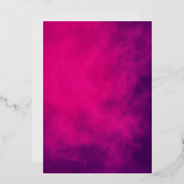 Neon Pink Smoke Foil Invitation – Customizable (Front/Back)