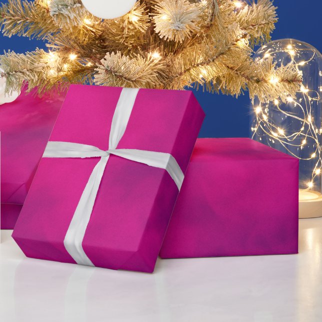 Neon Pink Smoke Gift Wrap – Customizable (Holidays)