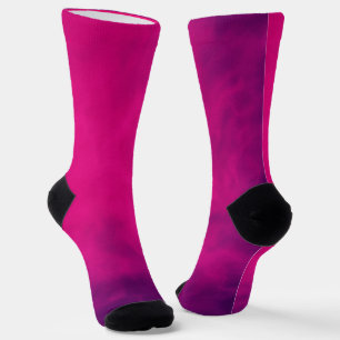 Neon Pink Smoke Gradient Crew Socks – Customizable