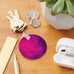 Neon Pink Smoke Gradient Keychain – Customizable