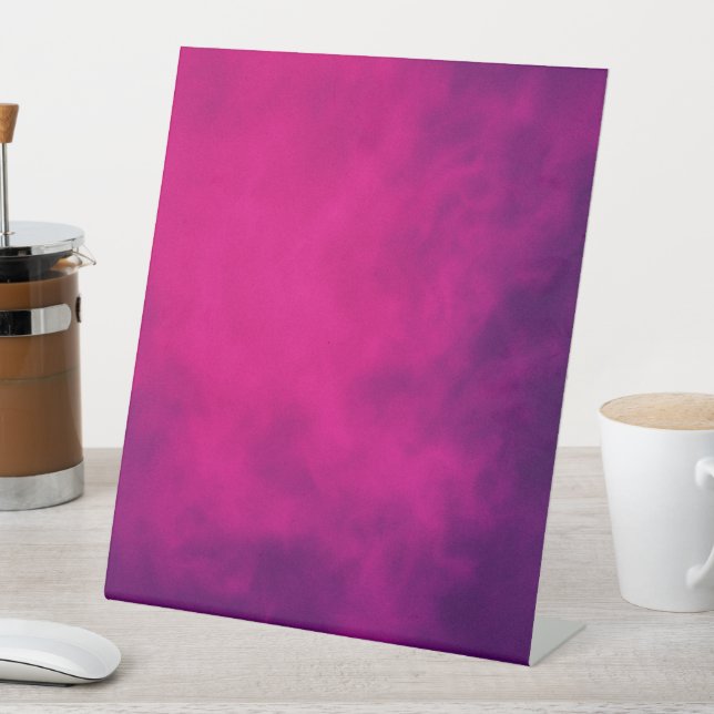 Neon Pink Smoke Pedestal Sign – Customizable (In SItu)