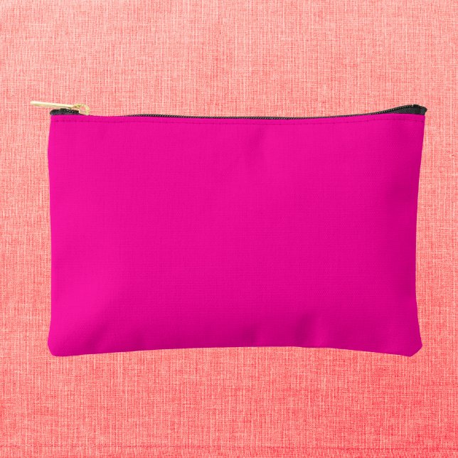 Neon Pink Solid Color Accessory Pouch (Creator Uploaded)