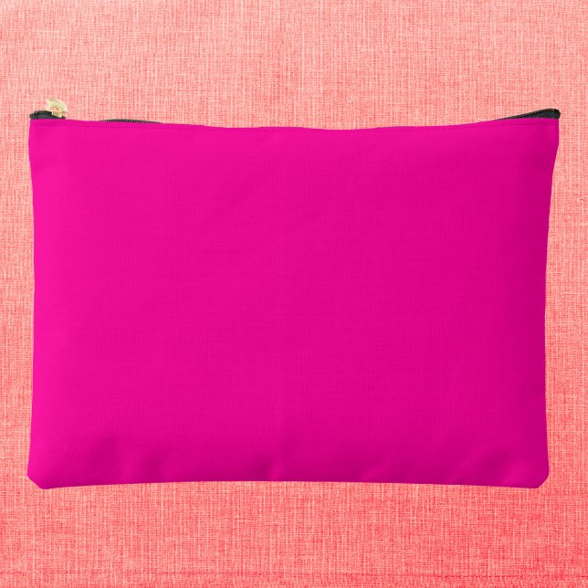 Neon Pink Solid Color Accessory Pouch (Creator Uploaded)