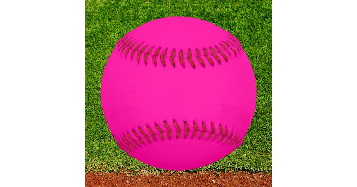 Neon Pink Solid Color Baseball | Zazzle