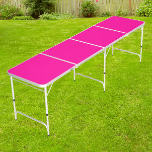 Neon Pink Solid Color Beer Pong Table