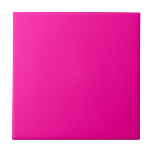 Neon Pink Solid Color Ceramic Tile (Front)