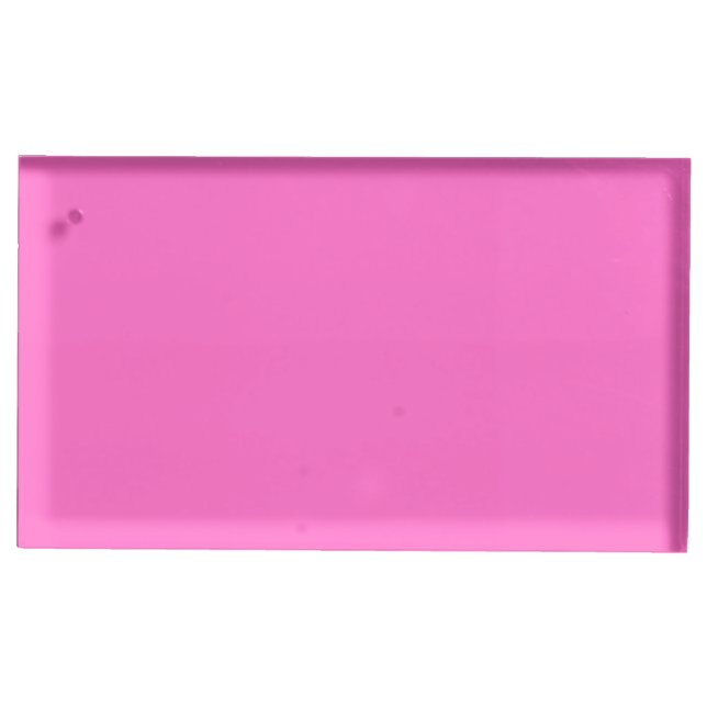 Neon Pink Solid Color | Classic Place Card Holder (Front)