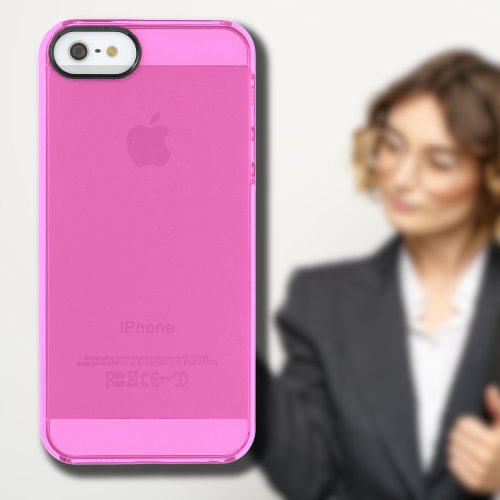 Neon Pink Solid Color  Classic Clear iPhone SE55s Case