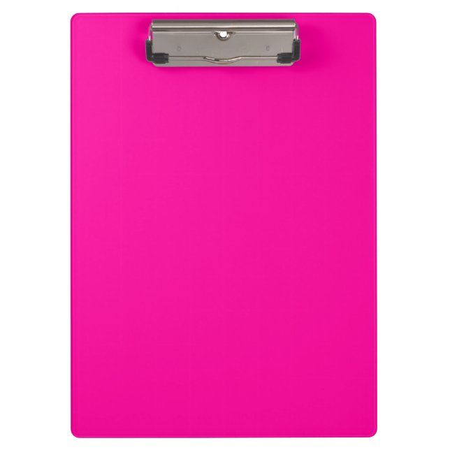 Neon Pink Solid Color Clipboard (Front)