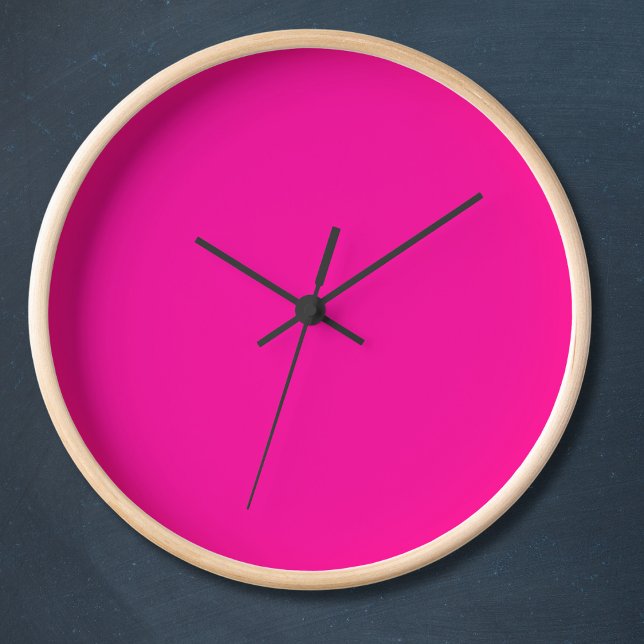 Neon Pink Solid Color Clock (Creator Uploaded)