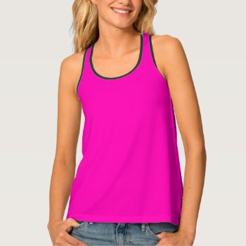 Neon Pink Solid Color Customize It All-over-print  Tank Top by SimplyColor at Zazzle