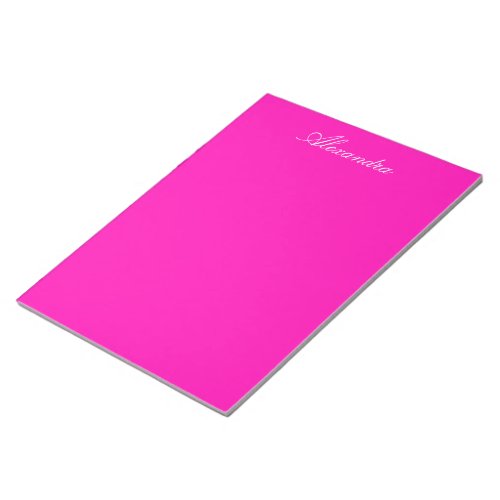 Neon Pink Solid Color Customize It Notepad