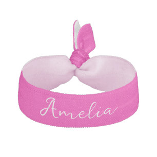 Neon Pink Solid Color Elastic Hair Tie