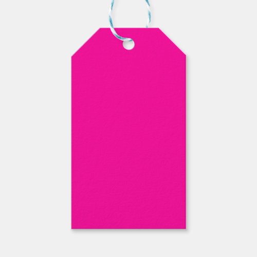 Neon Pink Solid Color Gift Tags