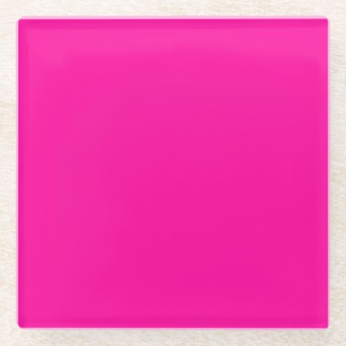 Neon Pink Solid Color Glass Coaster