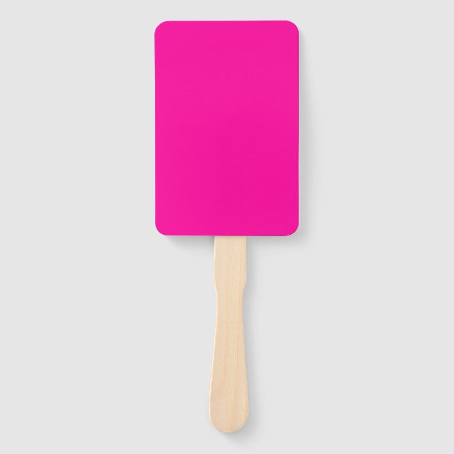 Neon Pink Solid Color Hand Fan (Front)